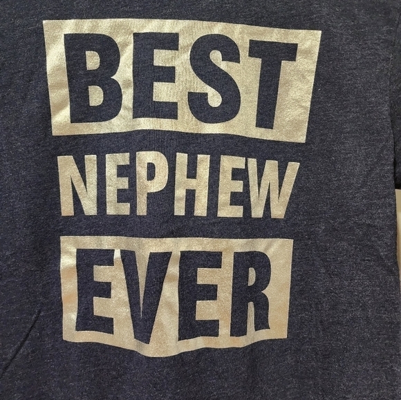 Children's Place graphic Best Nephew Ever shirt blue Size Medium 7/8 long sleeve - Picture 2 of 5